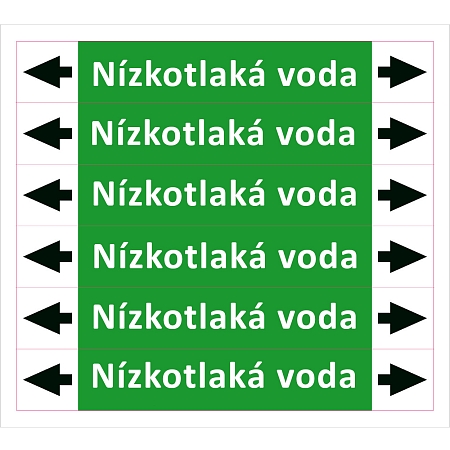 Značení potrubí ISO 20560, nízkotlaká voda
